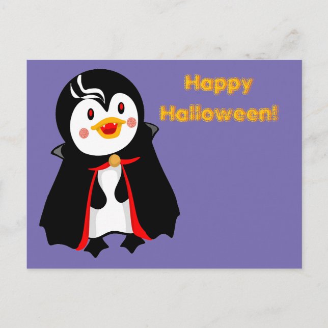 Cartão Postal De Festividades Conde Pengula Feliz Halloween (Frente)