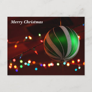 Cartão Postal De Festividades Condecorações de Bolas de Natal Feliz