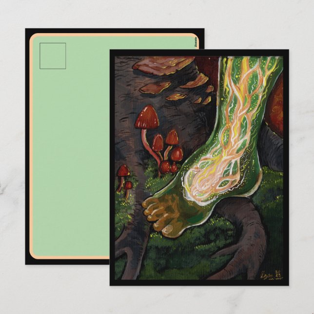 Cartão Postal De Festividades Conexão de floresta~Raízes (Frente/Verso)