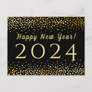 Cartão Postal De Festividades Confete de Ouro Falso Feliz Ano Novo 2019