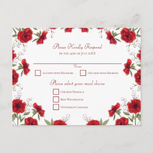 Cartão Postal De Festividades Confirmação de Presença para Casamento Romântico c