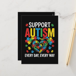 Cartão Postal De Festividades Conscientização do autismo