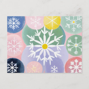 Cartão Postal De Festividades Constelações de Floco de Neve