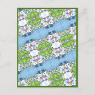 CARTÃO POSTAL DE FESTIVIDADES CONSTRUÇÃO ELEFANTE DE NATAL CHRISTMAS PACHYDERM S