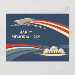 Cartão Postal De Festividades Contemporary Red White Blue Eagle Memorial Day 