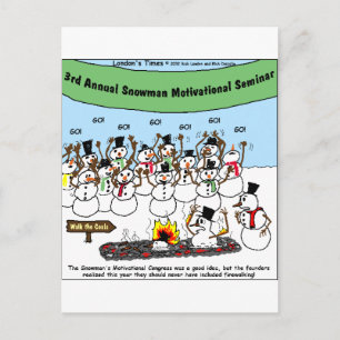 Cartão Postal De Festividades Convenção de Boneco de Neve Presentes e Camisetas 
