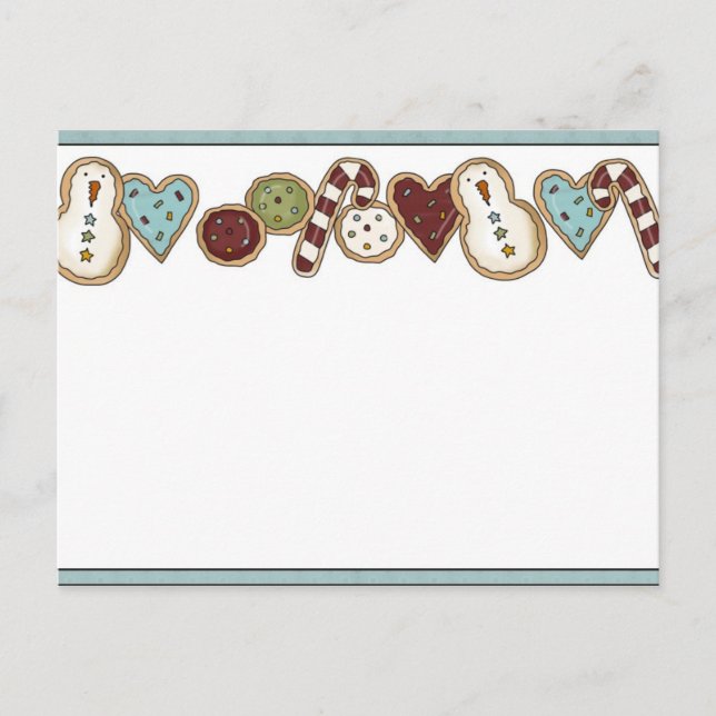 Cartão Postal De Festividades Cookie de Natal (Frente)