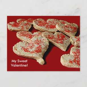 Cartão Postal De Festividades Cookies de Açúcar do Coração do namorados