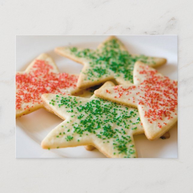 Cartão Postal De Festividades Cookies de Natal (Frente)