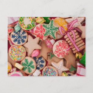 Cartão Postal De Festividades Cookies de Natal