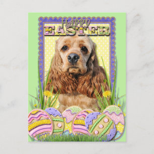 Cartão Postal De Festividades Cookies de Ovos de Páscoa - Cocker Spaniel
