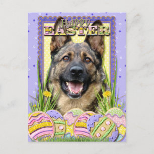Cartão Postal De Festividades Cookies de Ovos de Páscoa - German shepherd