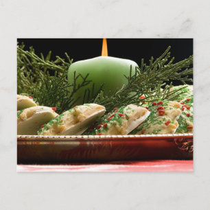 Cartão Postal De Festividades Cookies E Velas De Férias