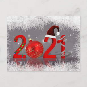 Cartão Postal De Festividades Cor Natal Colorido Alegre Ano Novo 2021