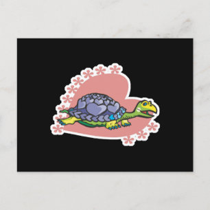 Cartão Postal De Festividades coração de tartaruga do dia dos namorados