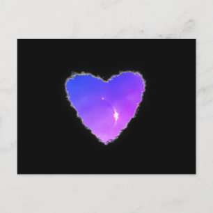 Cartão Postal De Festividades Coração Eclipsado no Namorados das Nuvens