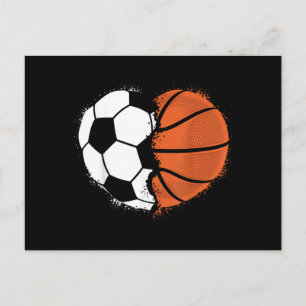 Cartão Postal De Festividades Coração Esportes Futebol Basquete Bola Amante Vale