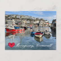 Coração Personalizado Mevagissey Peixe Desembarque