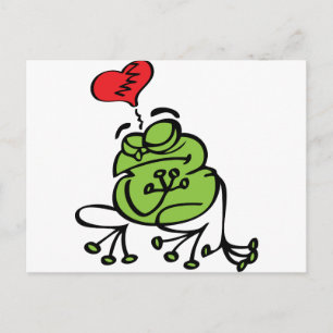 Cartão Postal De Festividades Coração quebrado bonito, anti sapo do dia dos
