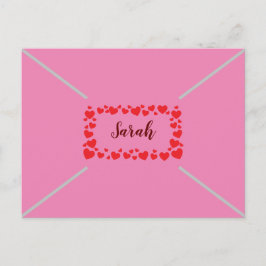 Cartão Postal De Festividades Corações Cor-de-Rosa Customizáveis Dia dos Namorad
