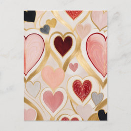 Cartão Postal De Festividades Corações de Amor