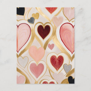 Cartão Postal De Festividades Corações de Amor