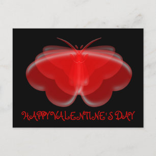 Cartão Postal De Festividades Corações de Borboleta Feliz Dia dos Namorados Cart