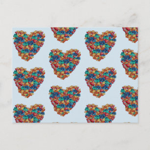Cartão Postal De Festividades Corações de namorados, Cartaz de desenho de Coraçõ