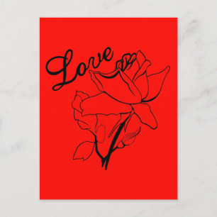 Cartão Postal De Festividades Corações de Rosas de Amor Verdadeiro Dia dos Namor