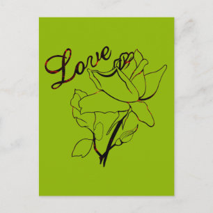 Cartão Postal De Festividades Corações de Rosas de Amor Verdadeiro Dia dos Namor