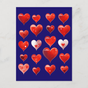 Cartão Postal De Festividades Corações de São Valentim