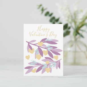 Cartão Postal De Festividades Corações felizes dias de os namorados Flores Amo
