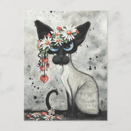 Cartão Postal De Festividades Corações Siamese dos namorados