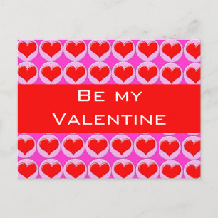 Cartão Postal De Festividades Corações Vermelhos