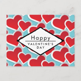 Cartão Postal De Festividades Corações Vermelhos felizes dias de os namorados
