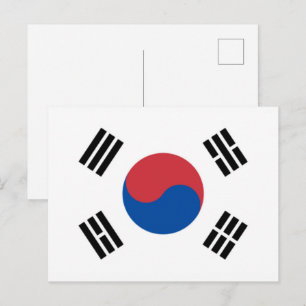 Cartão Postal De Festividades Coreia do Sul Seul Ásia Bandeira Coreana Viagem