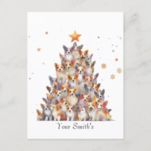 Cartão Postal De Festividades Corgies Christmas