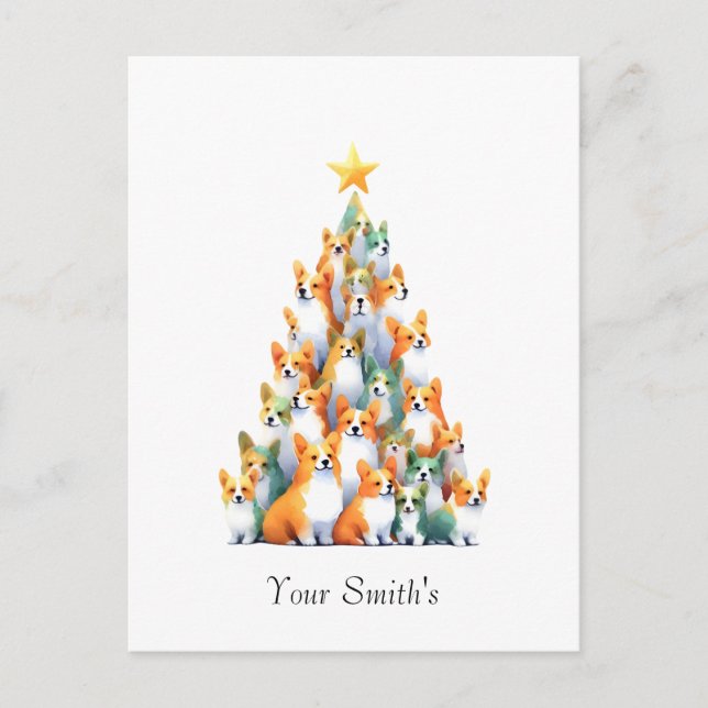 Cartão Postal De Festividades Corgies Christmas (Frente)