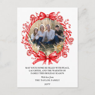 Cartão Postal De Festividades Coroa de Doce Bastão de Natal Foto Cartão de Natal