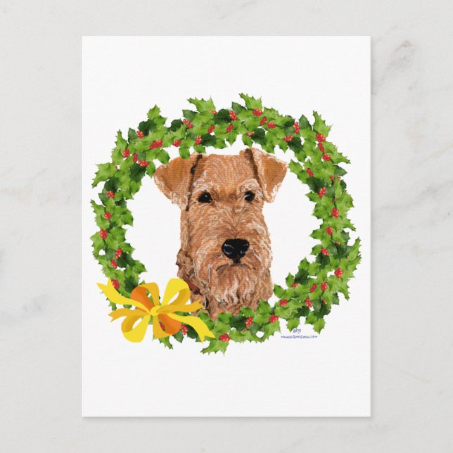 Cartão Postal De Festividades Coroa de Natal (Frente)