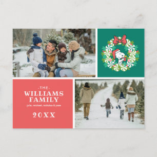 Cartão Postal De Festividades Coroa de Natal de Hortelã Feliz Natal