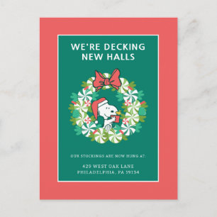 Cartão Postal De Festividades Coroa de Natal de Hortelã Feliz Natal