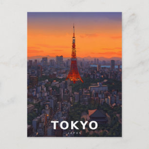 Cartão Postal De Festividades Coroa de Neon de Tóquio: Tokyo Tower no Coração 20