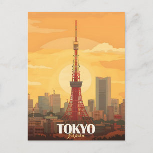 Cartão Postal De Festividades Coroa de Neon de Tóquio: Tokyo Tower no Coração 20