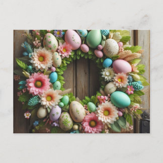 Cartão Postal De Festividades Coroa de Páscoa