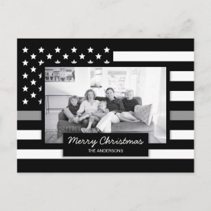 Cartão Postal De Festividades Correctional Thin Gray Line American Flag Photo