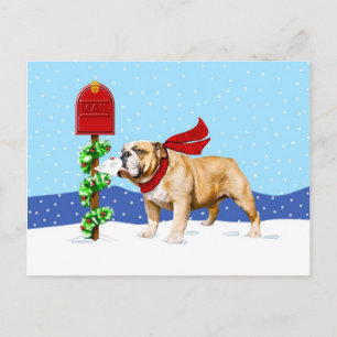 Cartão Postal De Festividades Correio de Natal do Bulldog