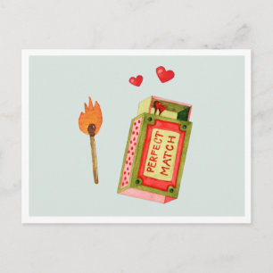 Cartão Postal De Festividades Correspondência perfeita   Namorados de Cores de Á