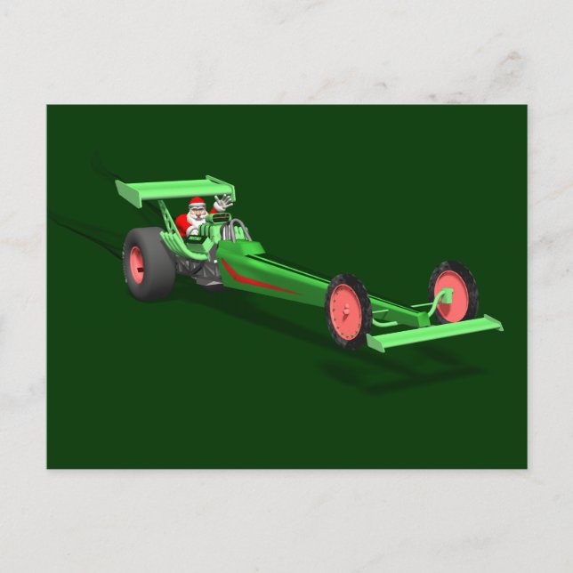 Cartão Postal De Festividades Corrida de Arrasto de Santa Claus (Frente)