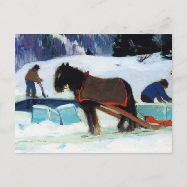 Cartão Postal De Festividades Corte De Gelo, Clarence Gagnon (Frente)